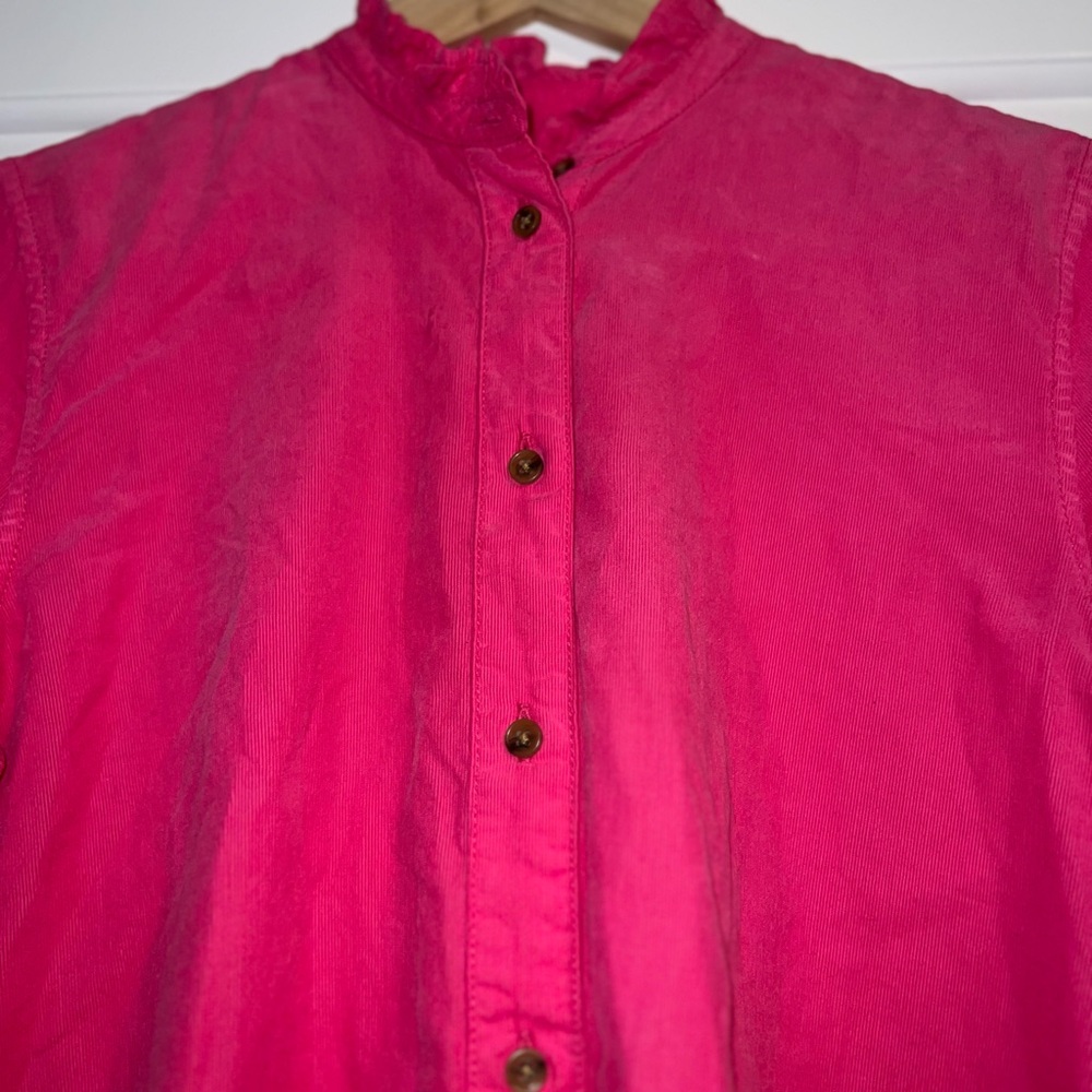J. Crew Classic-fit ruffleneck Pink shirt in corduroy size 4 - Picture 10 of 15